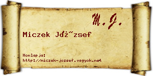 Miczek József névjegykártya